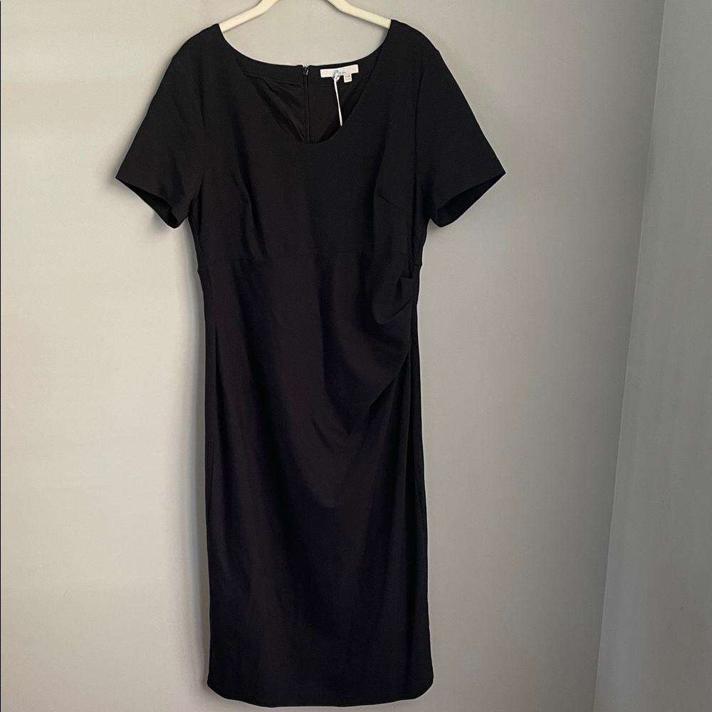 New Boden Short Sleeve Double Knit Ponte Jersey Sheath Dress Size 14L